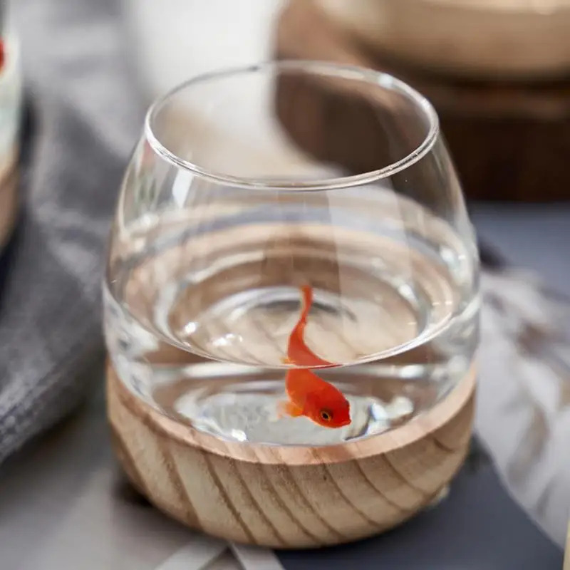 Planted Aquarium For Goldfish - Acquario decorativo rotondo in vetro con